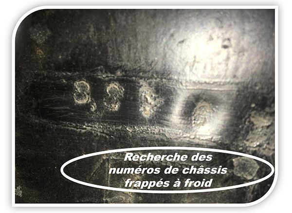 Recherche des numeros du chassis frappes a froid